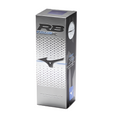 A rectangular silver box with hexagonal patterns holds Mizuno RB Tour-X Golf Balls – Prior Generation, designed for fast swing speeds. The Mizuno logo and product name are prominently displayed on the front.