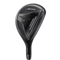 Mizuno JPX 925 Fli-Hi hybrid golf club, featuring a sleek black head design with the Mizuno logo. Ideal for long-distance shots with a forgiving, high-launch profile. Designed for a blend of power and accuracy.