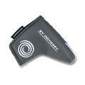 A synthetic leather dark gray headcover for the Odyssey 2025 DFX One Wide CH Putter, featuring a white Odyssey logo and BY ODYSSEY text, is shown on a white background.