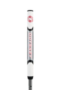 A white and black golf putter grip featuring bold red ODYSSEY lettering and a red spiral logo at the top—ideal for your Odyssey Mens Chipper or any short-game club.