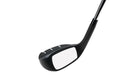 Close-up of the Odyssey Womens Chipper by Odyssey—a short-game golf club with a white grooved face, black body, and metallic shaft—shown isolated on a white background.
