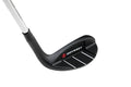 A close-up of the Odyssey Womens Chipper shows its black putter head with white alignment lines and the red Odyssey logo, providing a precise short-game solution against a white background.