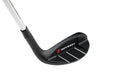 A close-up of the Odyssey Womens Chipper shows its black putter head with white alignment lines and the red Odyssey logo, providing a precise short-game solution against a white background.