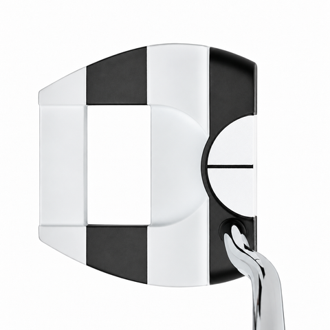 Odyssey Ai-DUAL Jailbird ½ Ball Cruiser Putter | Left-Handed at address; main image digitally adapted to show left-hand orientation