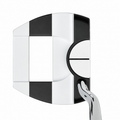 Odyssey Ai-DUAL Jailbird Mini ½ Ball Putter | Left-Handed at address; main image digitally adapted to show left-hand orientation