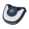 A blue and white putter headcover with ODY on the circular front flap and ODYSSEY in white on the side, perfect for protecting your Callaway Odyssey Ai-ONE Cruiser Milled Jailbird DB Versa OS Putter.