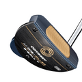 A close-up of the Odyssey Ai-ONE Milled 2-Ball T DB Putter by Odyssey, showcasing its black and gold precision-milled face, textured grip, and metallic shaft set against a white background.