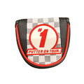 Front of the Odyssey Tempest Mallet Putter Cover with grey checkerboard pattern and red number 1 patch.