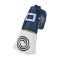 The Odyssey Ai-ONE Milled One Wide T CH Putter headcover by Odyssey features a blue and white design with a swirl logo on the white area and “AI-” plus a square graphic on the blue, shown on a plain white background.