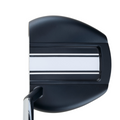 The Odyssey Ai-ONE Slant Putter by Odyssey features a wide, rounded black head with a slant-neck design and a white alignment stripe, shown top-down against a white background.
