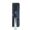 Top-down view of the Odyssey Ai-ONE Square 2 Square Double Wide Putter by Odyssey, a black putter with a white alignment line, shown against a white background.