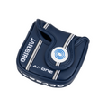 Callaway Odyssey Ai-ONE Square 2 Square Jailbird Putter headcover in navy blue with white stripes, a blue and white swirl logo, and JAILBIRD plus Ai-ONE text—designed to fit your center-shafted putter.