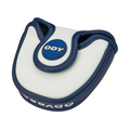 A blue and white Odyssey putter cover, designed for the Odyssey Ai-ONE Wing Back DB Putter, features a round ODY logo on top and partial ODYSSEY on the side—matching your putter’s style, stability, and forgiveness.