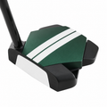 Odyssey TRTL Double Bend left-hand putter, angled face view showing the Ai-Star insert and double bend shaft; digitally adapted to left-hand orientation
