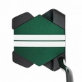 Odyssey TRTL Double Bend left-hand putter at address, digitally adapted to left-hand orientation