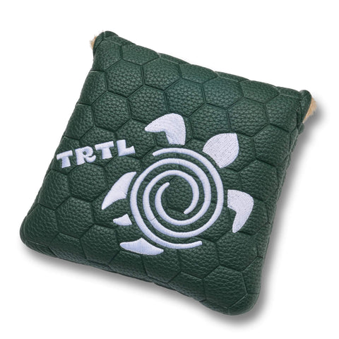 Odyssey TRTL headcover, green turtle-shell texture with embroidered turtle and Odyssey swirl