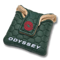Odyssey TRTL green headcover, rear view showing the fastening flap and Odyssey embroidery