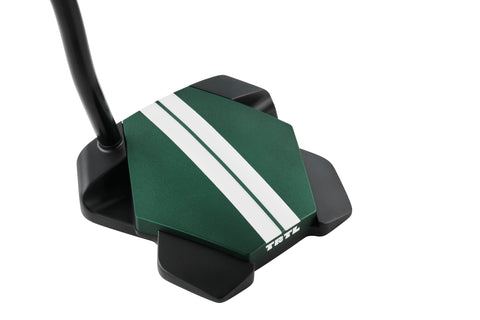Odyssey TRTL Max Broomstick Double Bend putter, rear three-quarter view showing the Twin Track lines