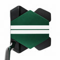 Odyssey TRTL Max Cruiser Double Bend putter at address, showing Twin Track alignment