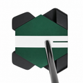 Odyssey TRTL Max Square 2 Square left-hand putter at address, showing the shaft position and Twin Track lines; digitally adapted to left-hand orientation