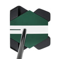 Odyssey TRTL Max Square 2 Square putter at address, showing the shaft position and Twin Track lines
