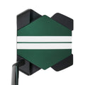 Odyssey TRTL Slant Neck putter at address, showing the slant hosel and Twin Track alignment