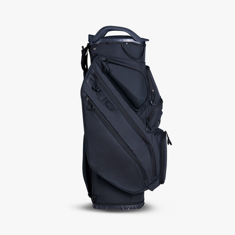 Ogio Silencer Cart Bag 25 in black colour side iew showing the full length pockets