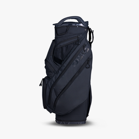 Ogio Silencer Cart Bag 25 Black Golf bag showing the side angle 