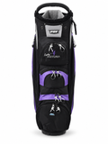 Front view of PGF Lady Futura black and purple women's cart bag