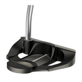 The PING 2025 Scottsdale Craz-E CB Putter by Ping features a wide, flat mallet head with high MOI and a gray textured face insert, metallic shaft, and modern black design, shown against a white background.
