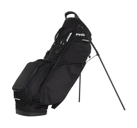 PING Hoofer 264 Stand Golf Bag | Black, alternate side view with stand extended