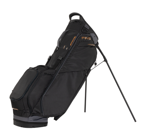 PING Hoofer 264 Stand Golf Bag | Carbon/Iron/Copper, alternate side view with stand extended