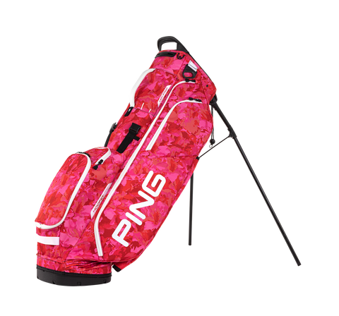 PING HooferLite 264 Stand Golf Bag | Azalea, alternate side view with stand extended