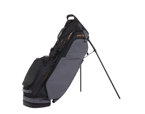 PING HooferLite 264 Stand Golf Bag | Carbon/Iron/Copper, alternate side view with stand extended