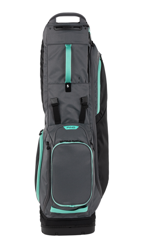 PING HooferLite 264 Stand Golf Bag | Iron/Black/Aqua, front view