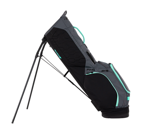 PING HooferLite 264 Stand Golf Bag | Iron/Black/Aqua, left-side view