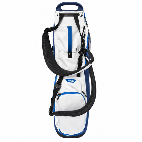 PING HooferLite 264 White/Navy/Mali Blue – rear pockets and double shoulder strap