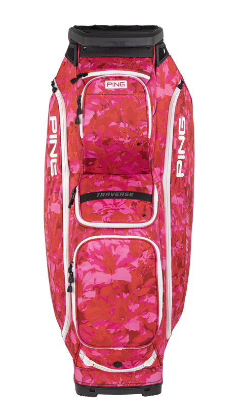 PING Traverse 244 Cart Golf Bag | Azalea, front view