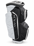 PING Traverse 244 cart golf bag in Black/Lunar/White, left side view on a white background