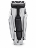 PING Traverse 244 cart golf bag in Black/Lunar/White, rear view showing stowed shoulder strap on a white background