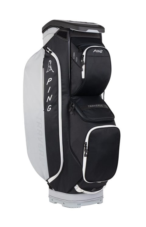 PING Traverse 244 Cart Golf Bag | Black/Lunar/White, product view