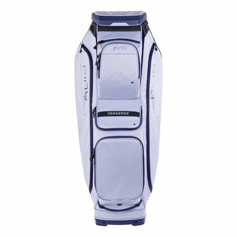 PING 2026 Traverse 244 Cart Golf Bag Lilac/Plum – front pockets view
