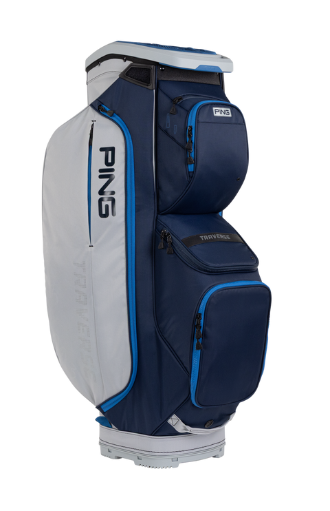 PING Traverse 244 Cart Golf Bag | Navy/Lunar/MaliBlue, product view