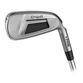 The PING ChipR wedge has a silver finish and black textured section on the clubhead.