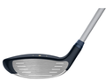 A close-up of the Ping G Le3 Women's Fairway Wood shows the metallic clubface with horizontal grooves and part of its lightweight shaft, highlighting details of this premium PING fairway wood for women.