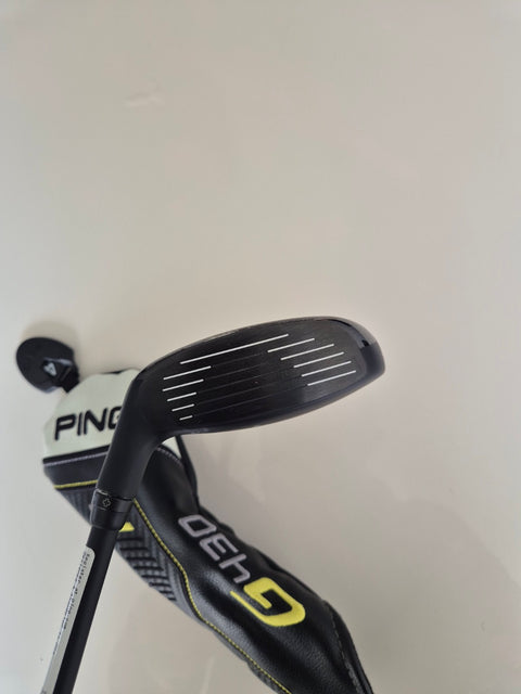 Clubface of used PING G430 4 hybrid showing normal play wear