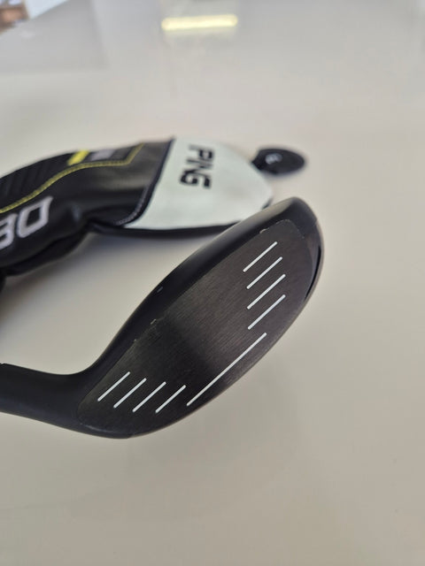 PING G430 MAX left-handed 3 wood face showing light use