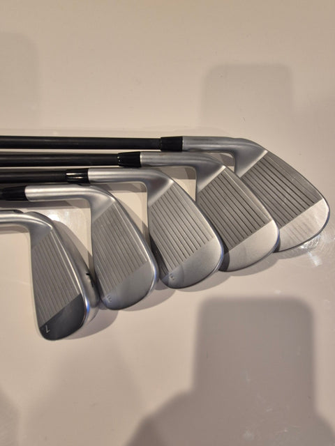 PING G440 iron set faces and grooves showing normal play wear