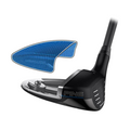 A close-up shows the Ping G440 Max Fairway Wood head in black with a separate blue CARBONFLY WRAP insert, highlighting this high MOI and forgiving fairway wood’s advanced internal technology and design features.
