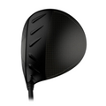 Close-up of the Ping G440 Max Driver head in black with a textured finish and aerodynamic grooves, viewed from above.